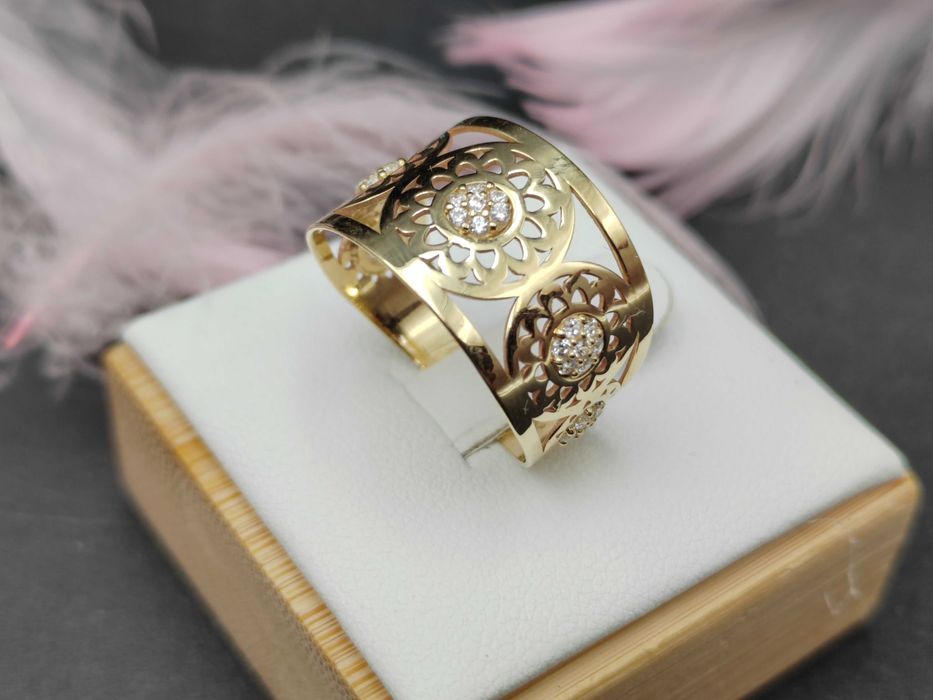 NOWY Zloty Pierścionek r14 / Złoto 585