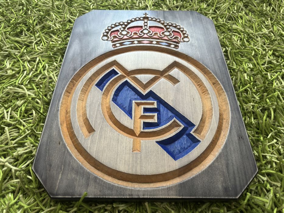 Herb drewniany Real Madryt