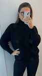 Shopping Center 9 czarny sweter z golfem golf gruby splot jesieniara