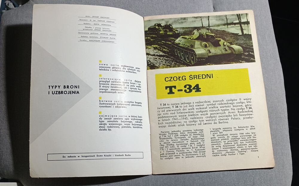 Czołg Średni T-34 Typy Broni i I Uzbrojenia NR 1 Wydawnictwo MON