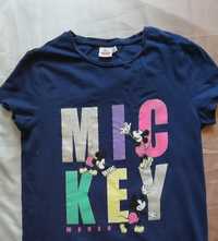 Koszulka z nadrukiem 158/164 Mickey Disney brokat XXS 32 34