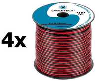 Kabel głośnikowy czerwono-czarny CCA 2x0,75mm 100m - 4 rolki