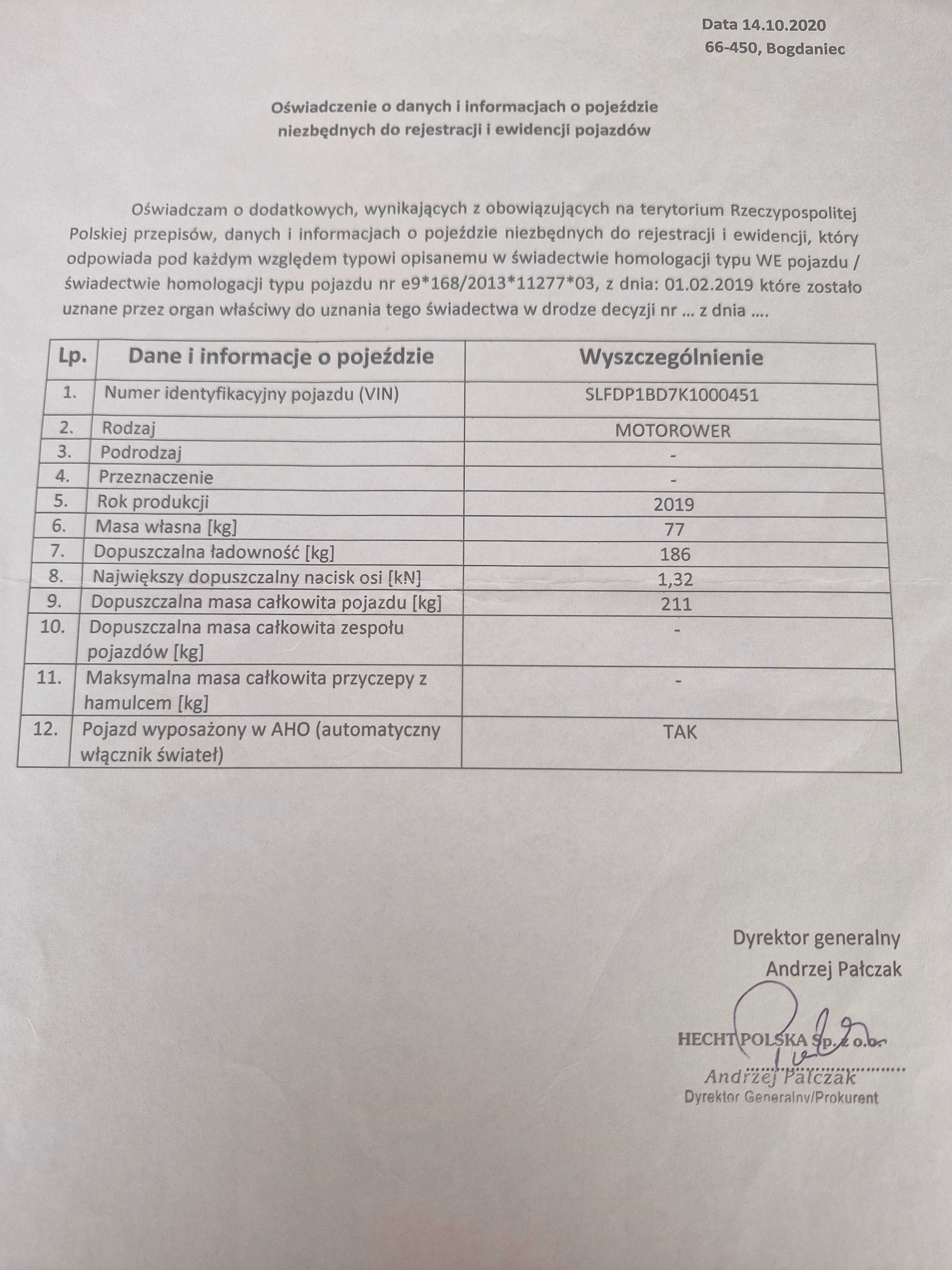 NOWY HECHT citis max biały skuter elektryczny wózek