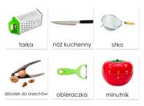 KARTY TRÓJDZIELNE - Akcesoria kuchenne MONTESSORI 34 karty