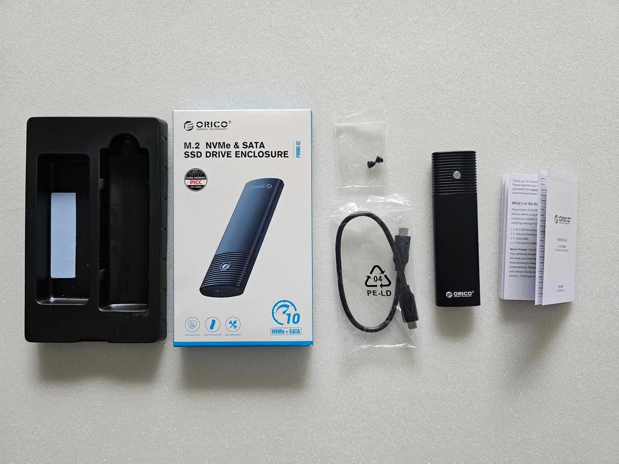 Orico M.2 NVMe Obudowa kieszeń zewnętrzna dysku  PWDM2-G2