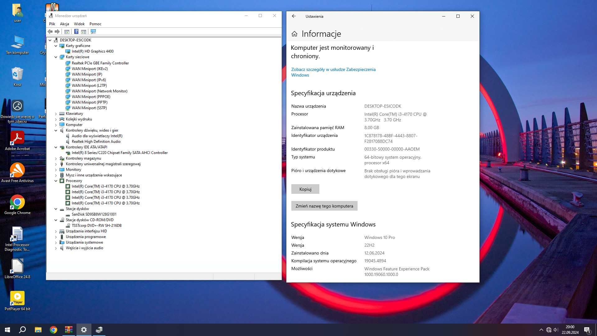 Komputer DELL Vostro 3800 Intel 3,70GHz/8GB RAM/SSD/Windows 10 PRO