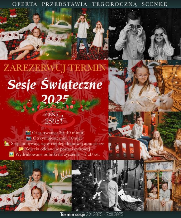 Sesje świąteczne 2025 Gąbin, Iłów, Słubice, Wyszogród