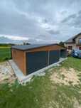 Garaz blaszany 6x5.8 plus wiata 3x5.8, drewnopodobny. PRODUCENT.