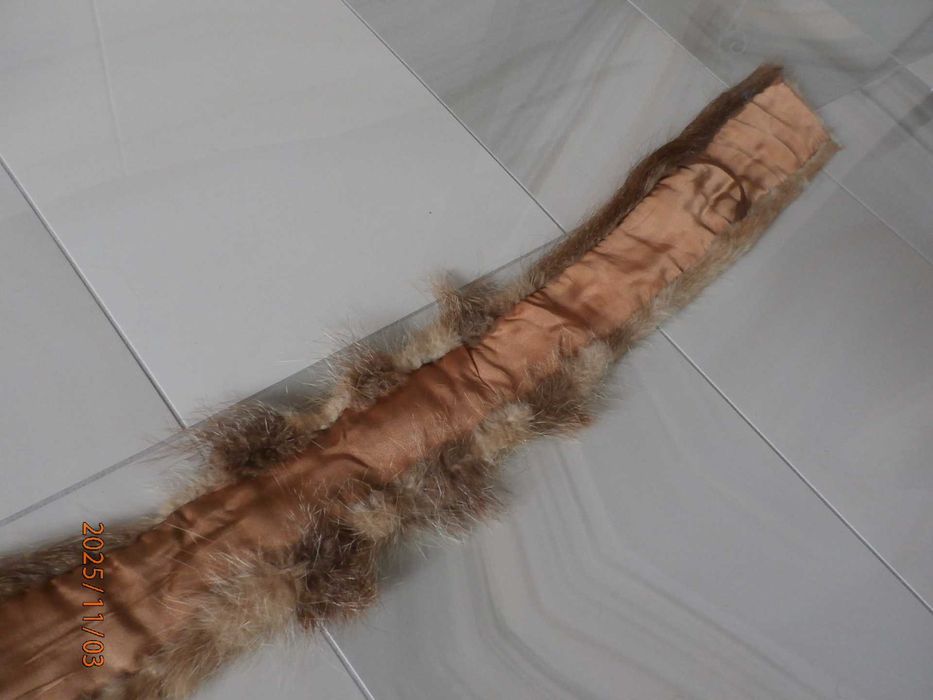 Zimowy szal z naturalnego futra nutri, długość 112 cm.