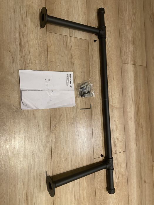 Songmics 2 x drążek meblowy do montażu na ścianie do 60 kg czarny LOFT