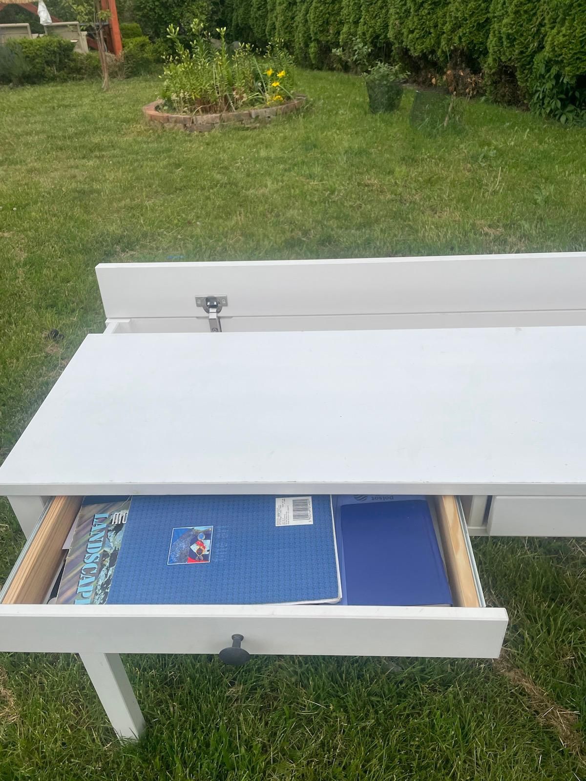 Biurko Ikea wąskie białe