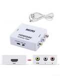 Компактный переходник HDMI в AV (RCA тюльпан). HD видеоконвертер, ауди