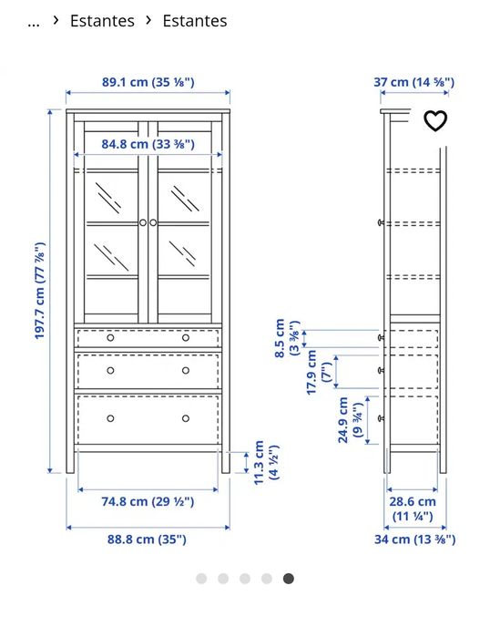 Hemnes Vitrine excelente estado