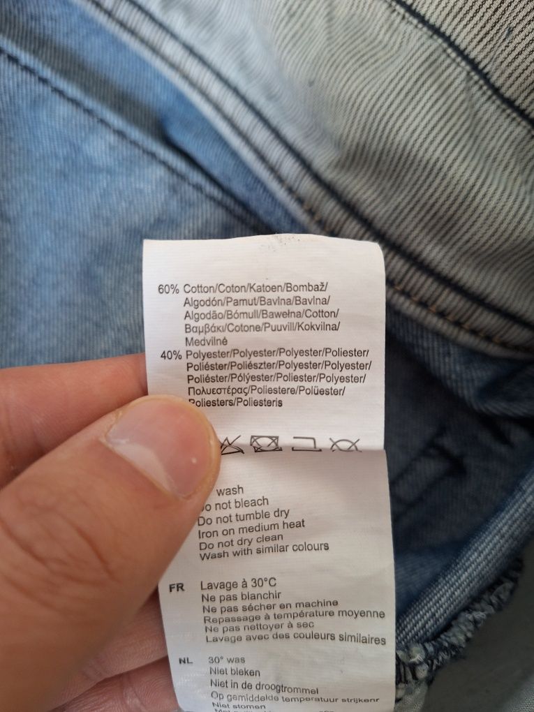 Niebieskie spodnie jeansowe straight męskie Lee Cooper rozmiar 38