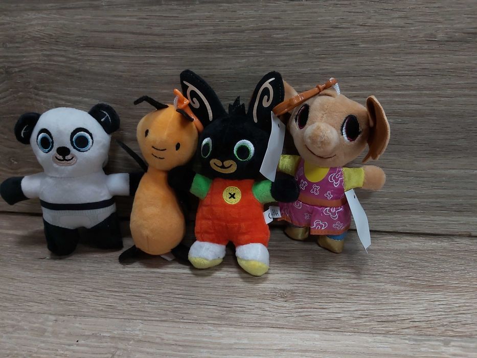 Nowy zestaw 4 maskotek z bajeczki królik Bing ,Sula,Pando,Flop