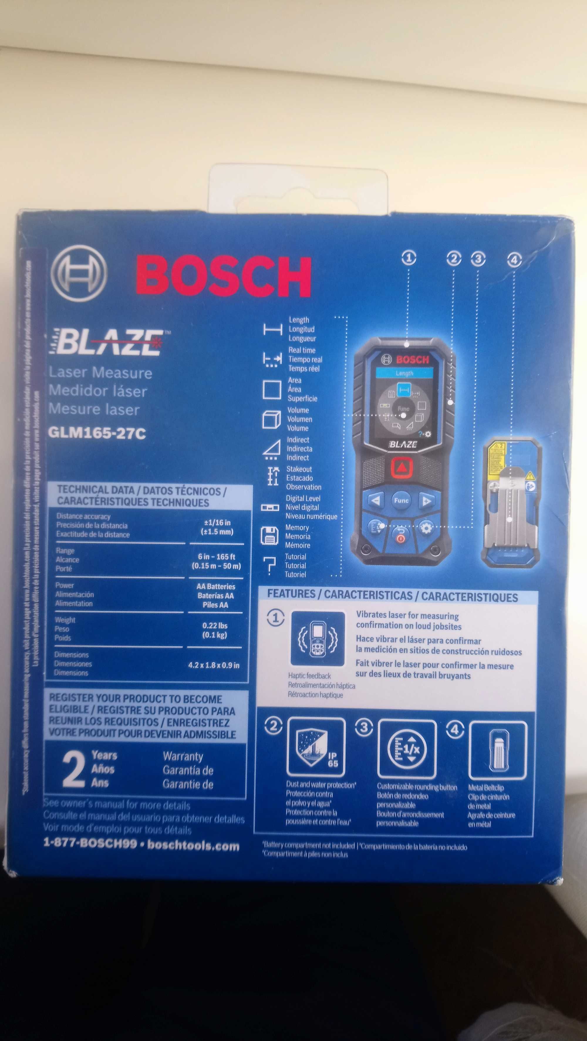 Лазерна рулетка нівелір BOSCH GLM165-27C Professional