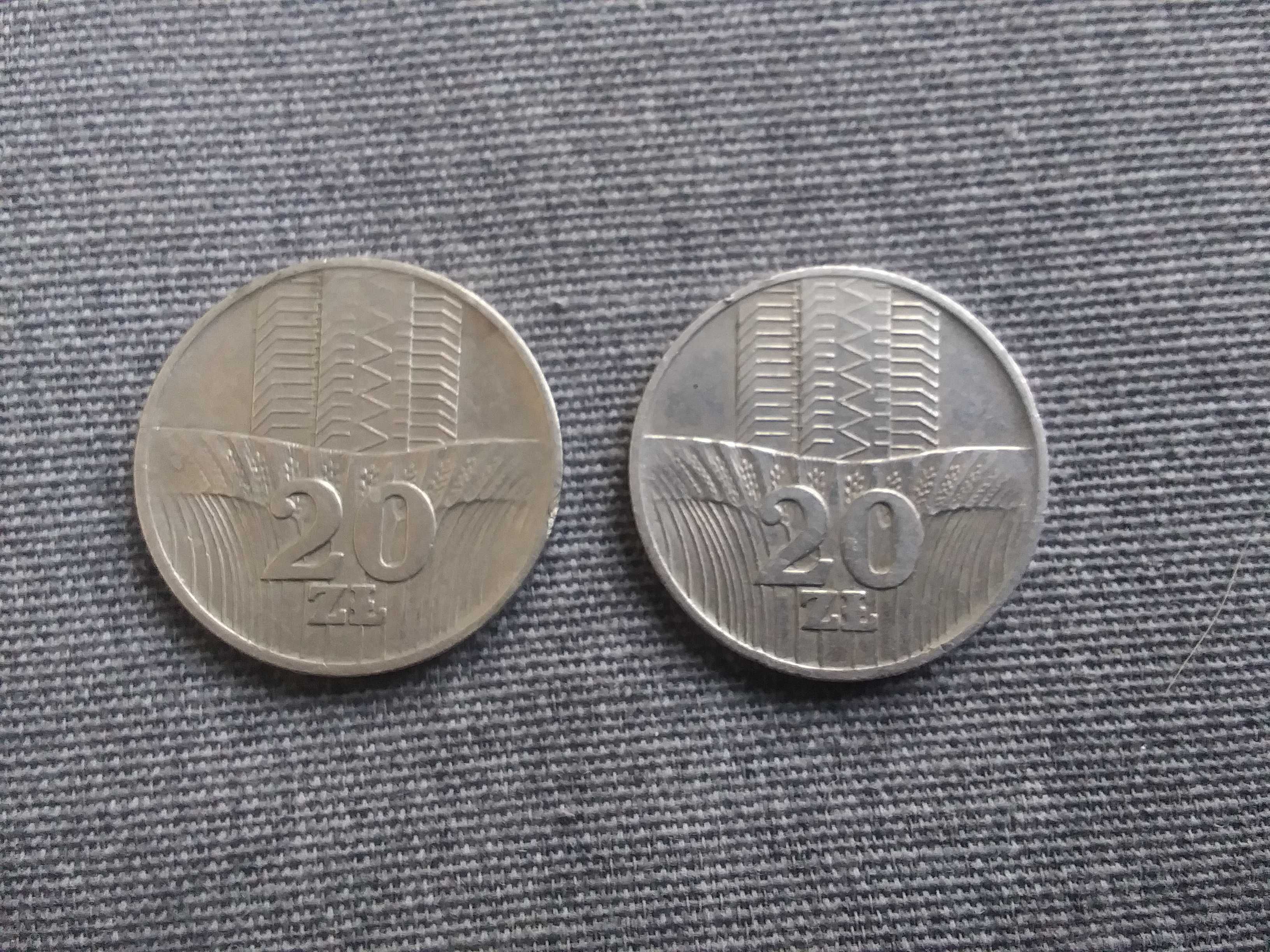 Stara moneta 20 zł złotych z 1973 rok 1974 obiegowa z PRL PLN kłos BZM