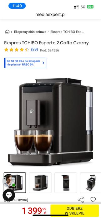 Nowy Ekspres TCHIBO Esperto 2 Caffe Czarny