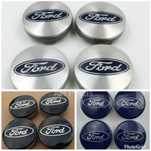 Kit 4 Centros Jante 54 e 60mm Ford Azul Cinza e Preto Novos