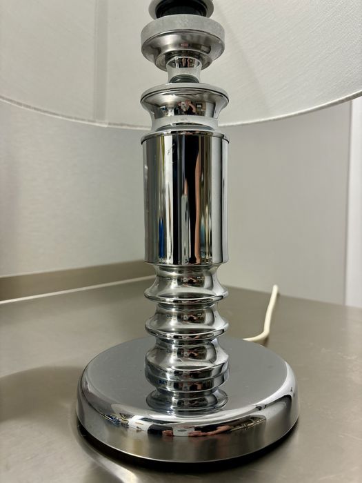 Elegancka Francuska Vintage Lampka Polerowany Chrom z lat 1970tych Top