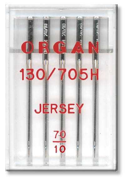 Igły do maszyn do szycia półpłaskie Organ Jersey grubość 70