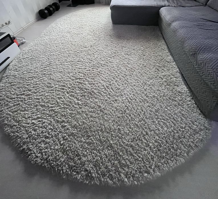 Кимим Shaggy 1000 кремовий( бежево-сірий)  250х350 овал