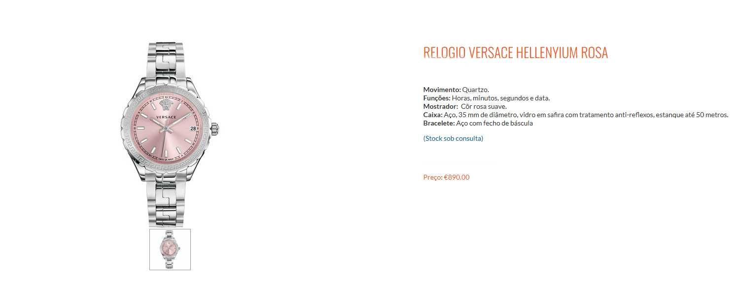 Relogio Versace Hellenyium Rosa