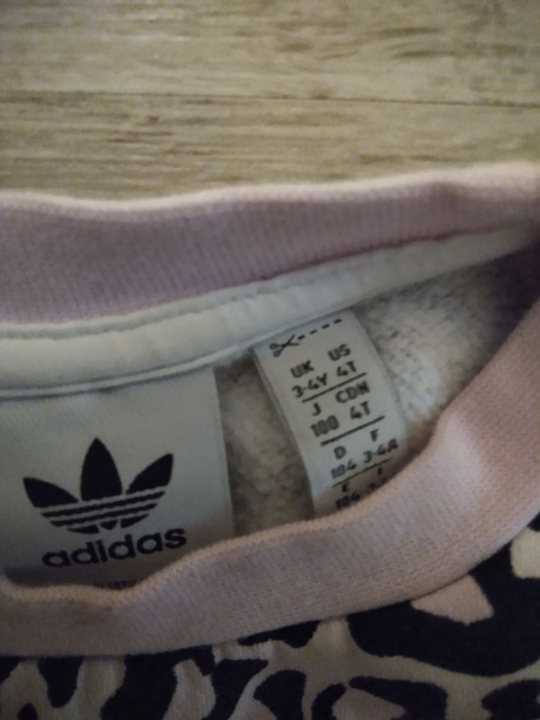 Bluza Adidas panterka róż 3/4 lata