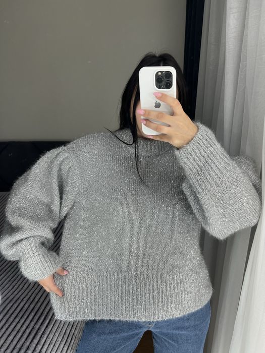 Розкішний H&M светр светрик кофта тепла під горло пуловер з люрексом