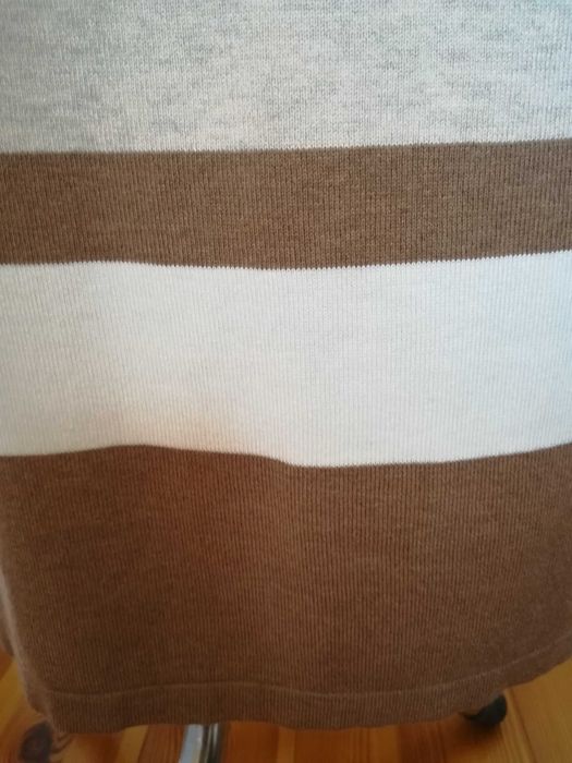 Sukienka dzianina w kolorze ecru i czekolady UP2FASHION rozm. L