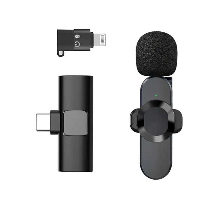 Бездротовий петличний мікрофон Lesko HSX-F5 з адаптер Lightning-Type-C