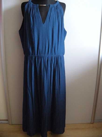 Niebieska sukienka, styl grecki,  midi, rozm 40 C&A