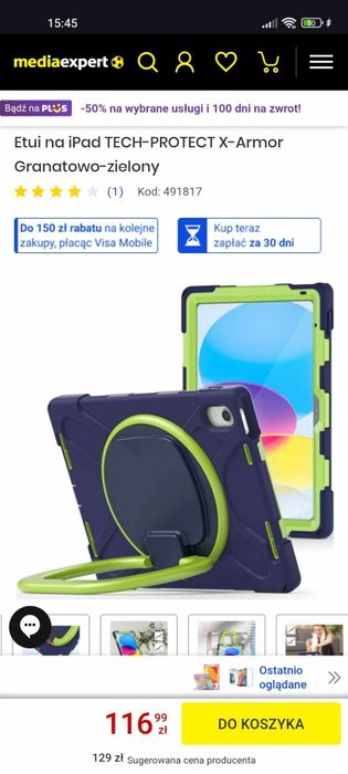 IPad Tech -Proteck X-Amor do 10.2 cala granatowo -zielony