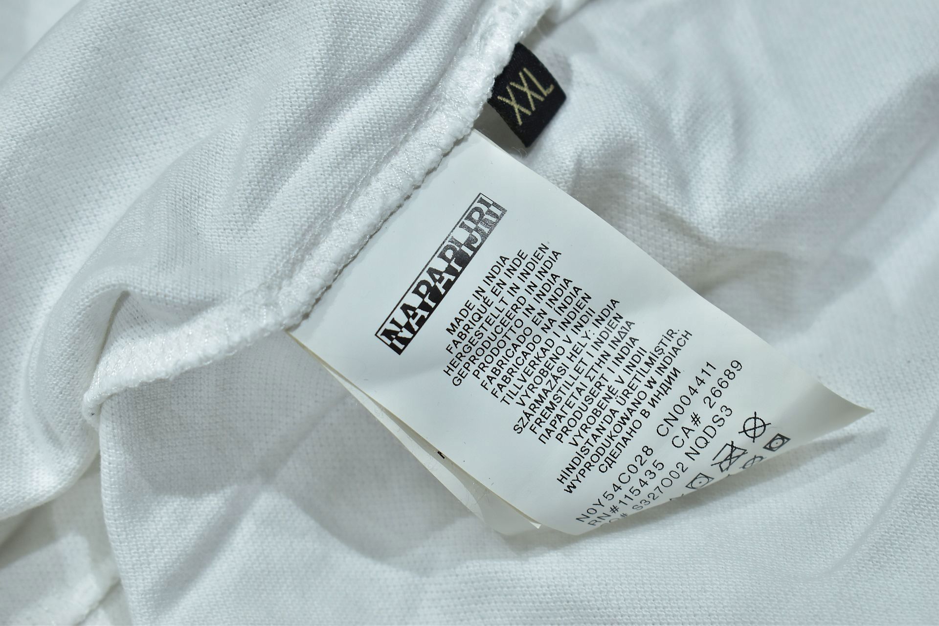 NAPAPAIJRI Biała Koszulka Polo Cotton Pique / XXL