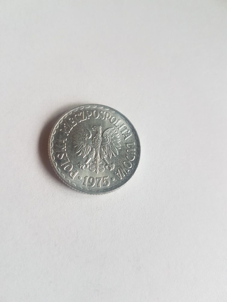 Moneta 1zł  1975r  bez znaku kolekcjonerska