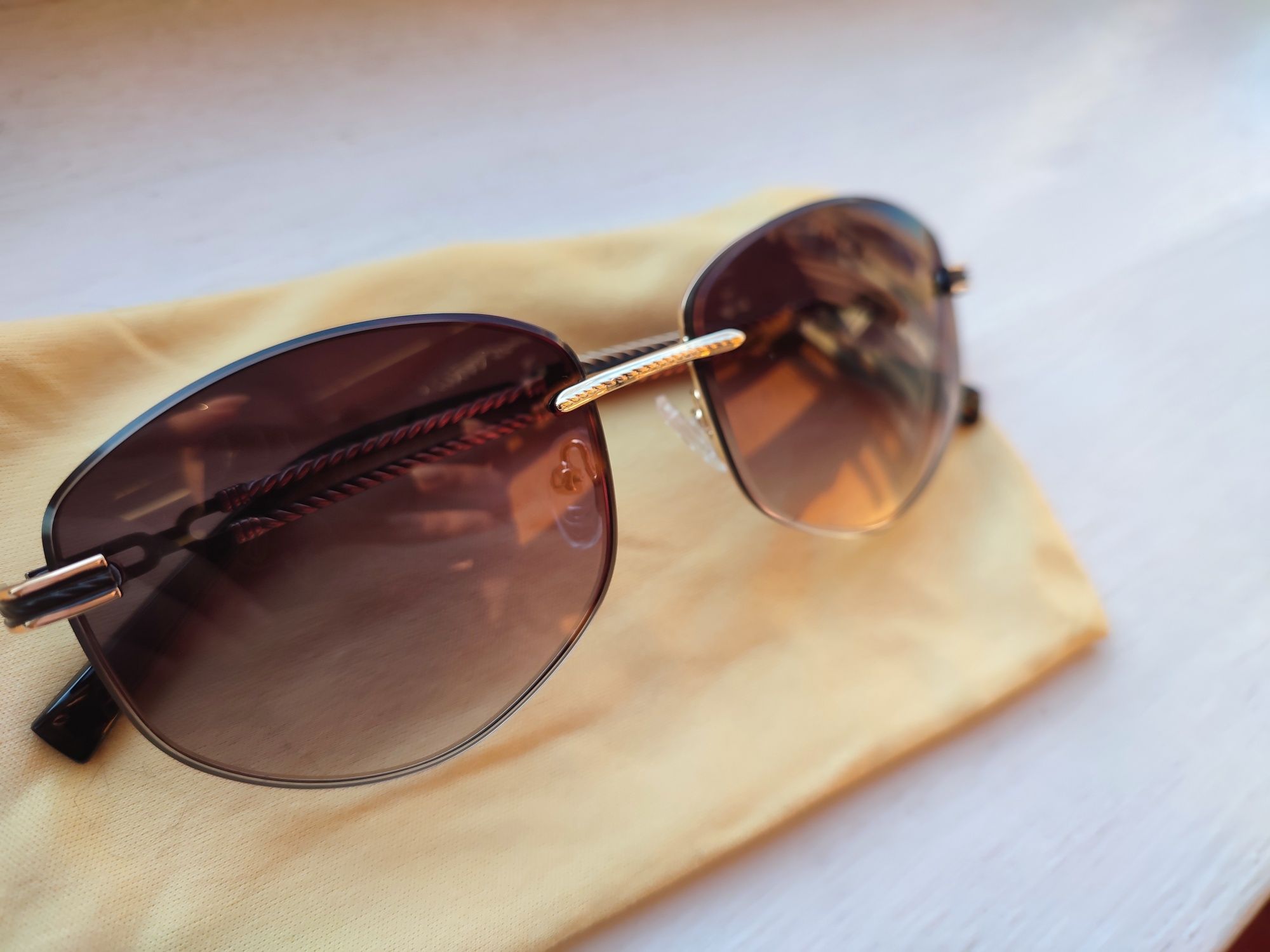 Сонячні окуляри коричневі сонцезахисні овал солнечные очки капля ромби