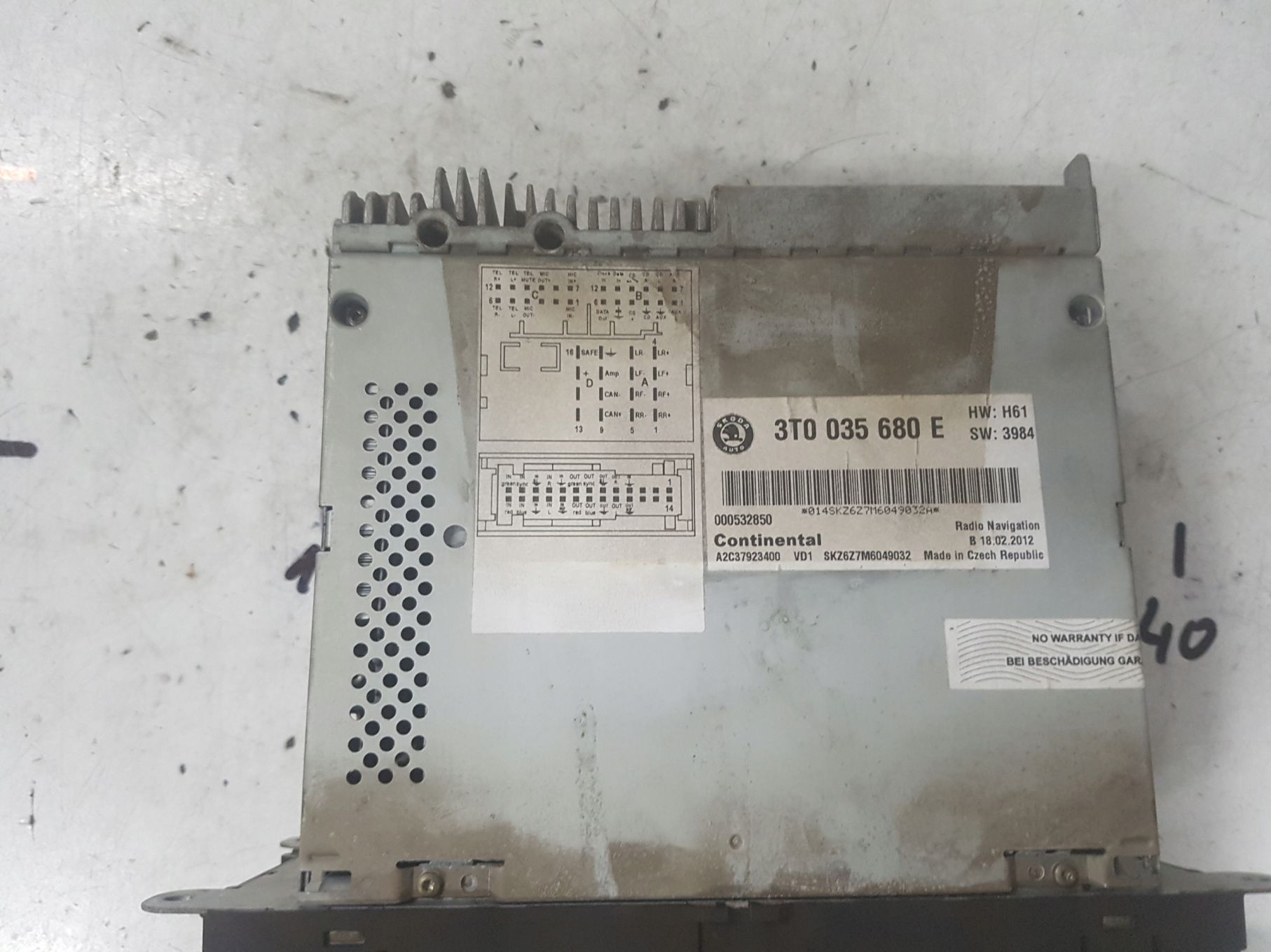 SKODA SUPERB 2 II 08-13r RADIO NAWIGACJA