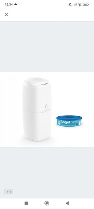 Kosz na pieluchy Angelcare Classic XL biały