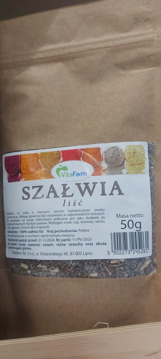 Szałwia lekarska 50g zgaga, niestrawnosc, wzdecia, ból gardła