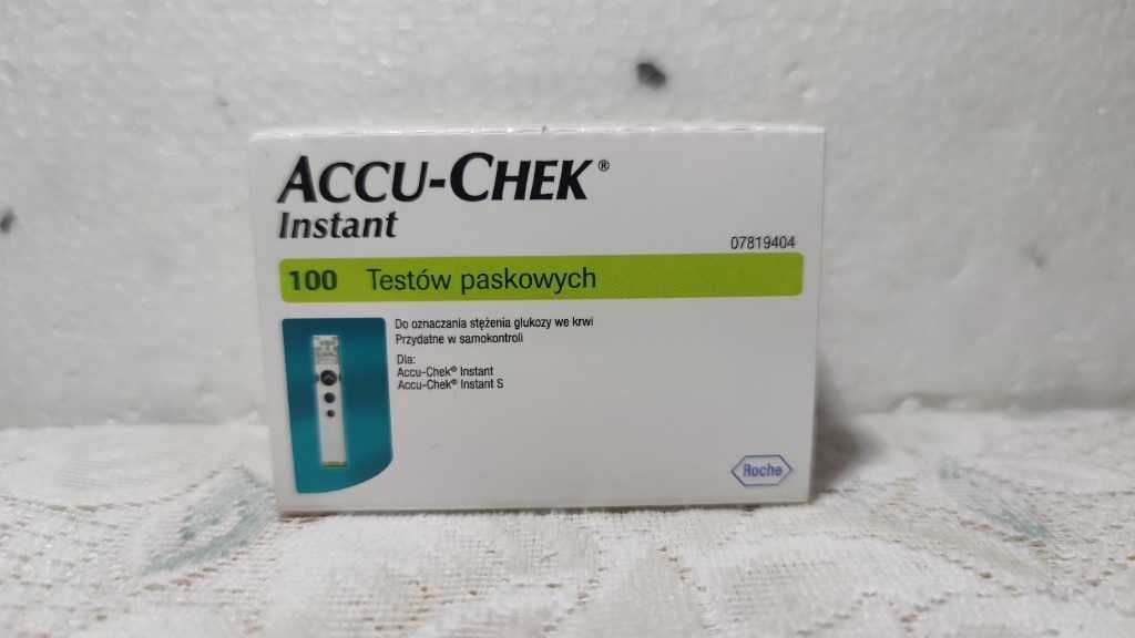 Duży zestaw Glukometr Accu-Chek Instant + 100SZT PASKÓW TESTOWYCH