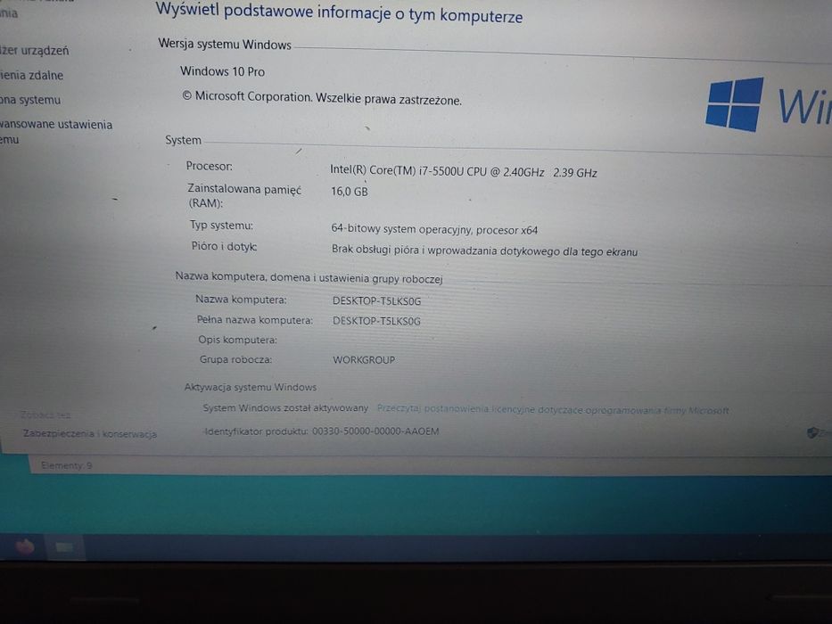 Laptop LENOVO E550 i7-5500/16gb RAM,Win 10 +Stacja dokująca zestaw