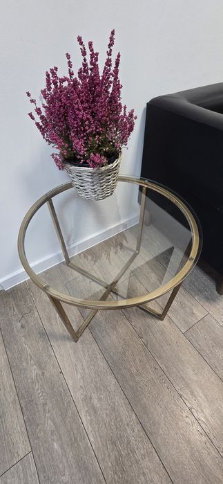 Stolik złoty okragly