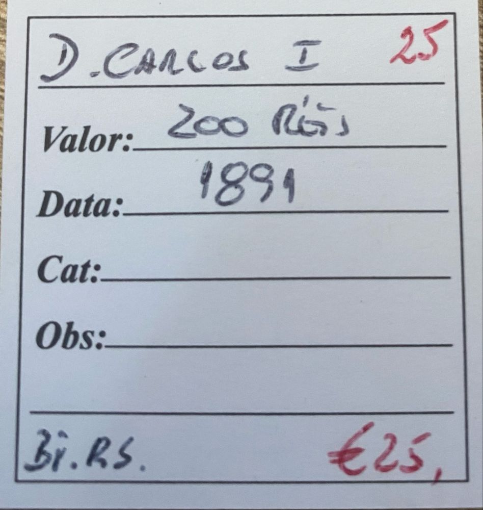 Moeda 200 Reis D CARLOS I - 1891