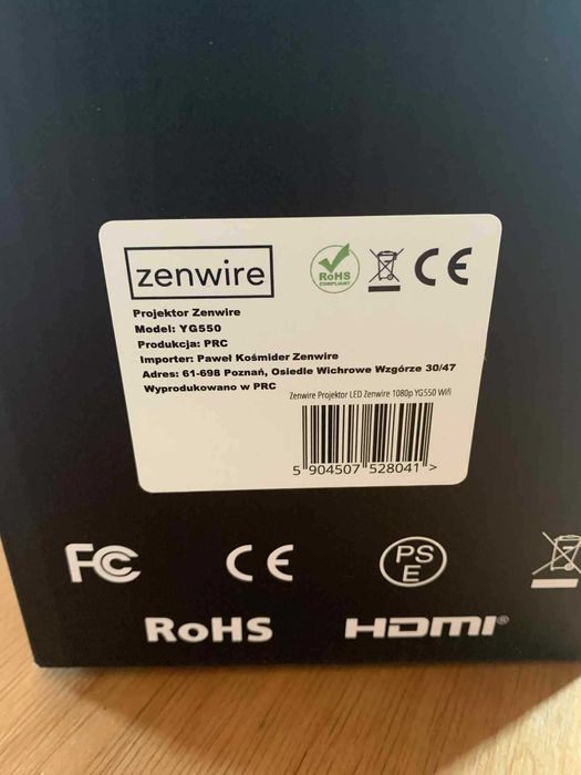 Projektor 4K Full HD WiFi Bluetooth ZENWIRE - praktycznie NOWY!