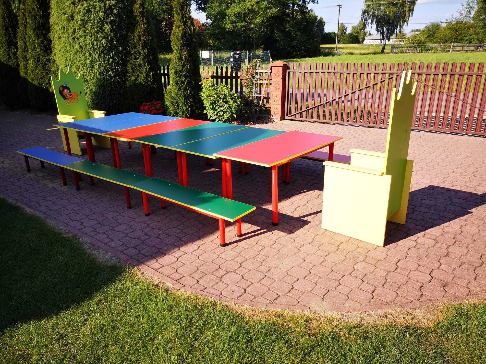 Wynajem mebli eventowych / imprez plenerowych. Tron/stoliki/ławki