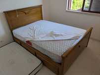 Conjunto cama com gavetas + 2 mesas cabeceira cabeceira