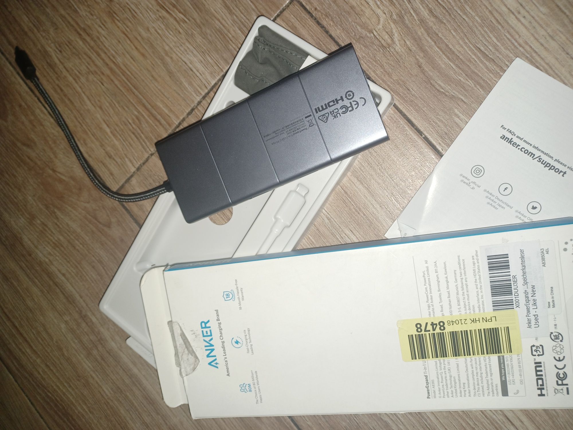 Anker seri 5  usb-C Hub (8w 1) Powerexpand adapter jak nowy