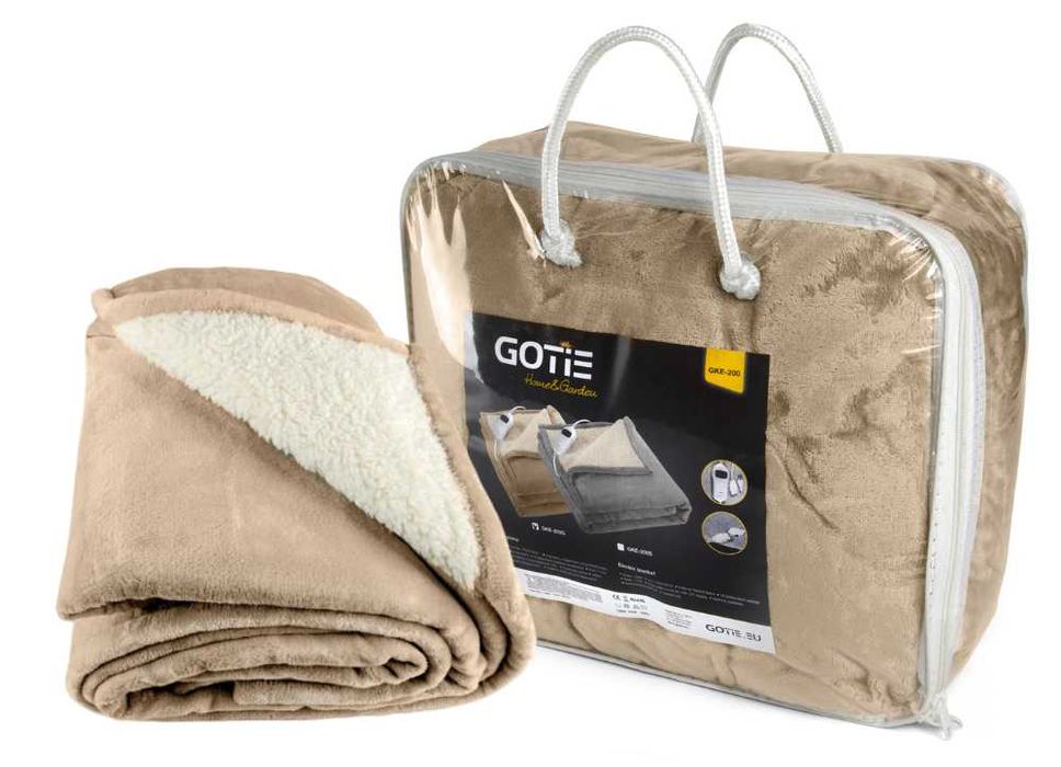 Duży Koc elektryczny na pilot 130x180 GOTIE GKE-200G Beżowy