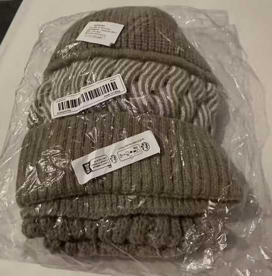 Nowy ciepły zimowy komplet kolor ciemny beż czapka + szalik!!