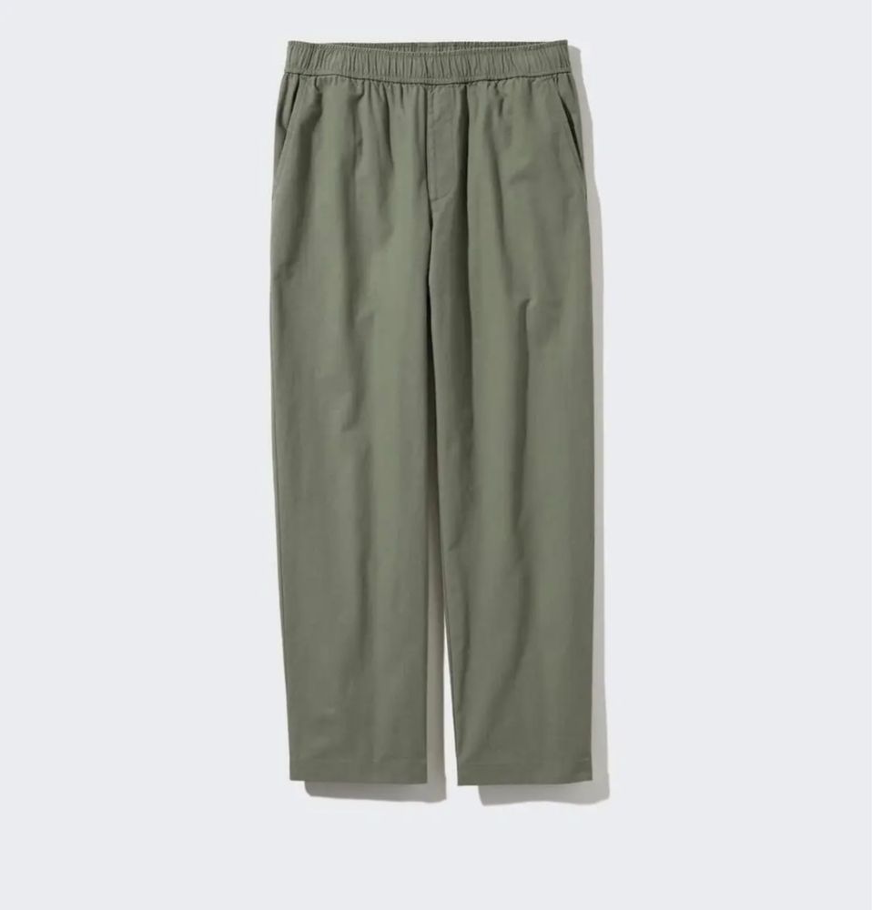 Бавовняні штани uniqlo cotton relaxed ankle trousers